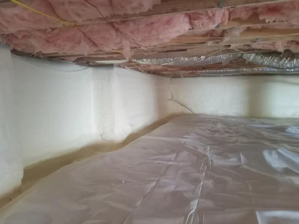 Crawl space encapsulation with closed-cell spray foam for Roof Maintenance in South Abington